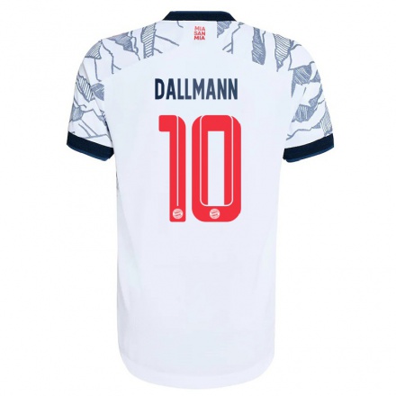 Enfant Football Maillot Linda Dallmann #10 Gris Blanc Tenues Third 2021/22 T-Shirt