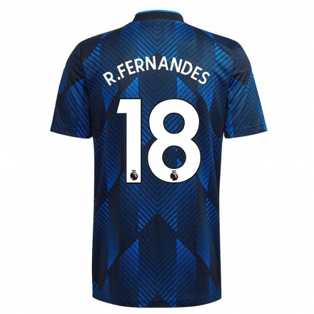 Enfant Football Maillot Bruno Fernandes #18 Bleu Foncé Tenues Third 2021/22 T-Shirt