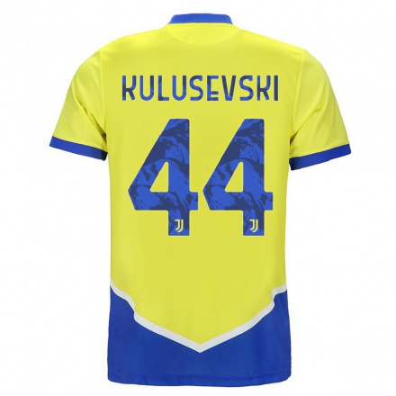Enfant Football Maillot Dejan Kulusevski #44 Bleu Jaune Tenues Third 2021/22 T-Shirt