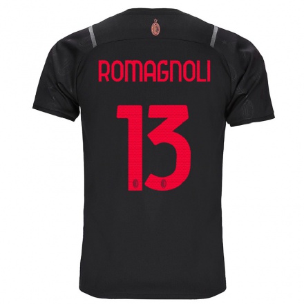 Enfant Football Maillot Alessio Romagnoli #13 Noir Tenues Third 2021/22 T-Shirt