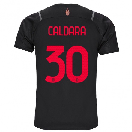 Enfant Football Maillot Mattia Caldara #30 Noir Tenues Third 2021/22 T-Shirt