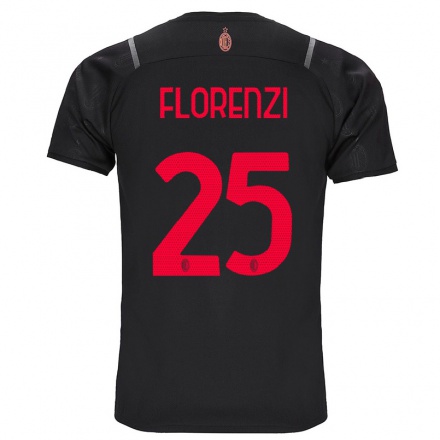 Enfant Football Maillot Alessandro Florenzi #25 Noir Tenues Third 2021/22 T-Shirt