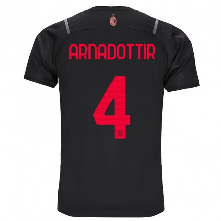 Enfant Football Maillot Guný Arnadottir #4 Noir Tenues Third 2021/22 T-Shirt