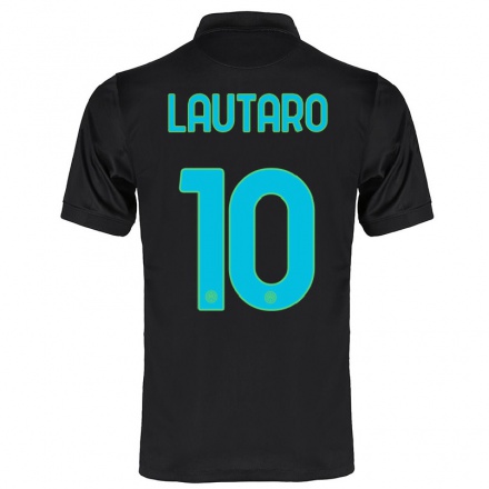 Enfant Football Maillot Lautaro Martinez #10 Noir Tenues Third 2021/22 T-Shirt