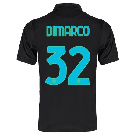 Enfant Football Maillot Federico Dimarco #32 Noir Tenues Third 2021/22 T-Shirt