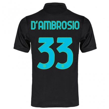 Enfant Football Maillot Danilo D'ambrosio #33 Noir Tenues Third 2021/22 T-shirt