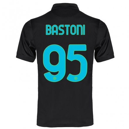 Enfant Football Maillot Alessandro Bastoni #95 Noir Tenues Third 2021/22 T-Shirt