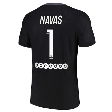 Enfant Football Maillot Keylor Navas #1 Noir Tenues Third 2021/22 T-Shirt