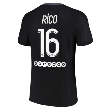 Enfant Football Maillot Sergio Rico #16 Noir Tenues Third 2021/22 T-Shirt