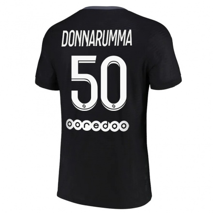 Enfant Football Maillot Gianluigi Donnarumma #50 Noir Tenues Third 2021/22 T-Shirt