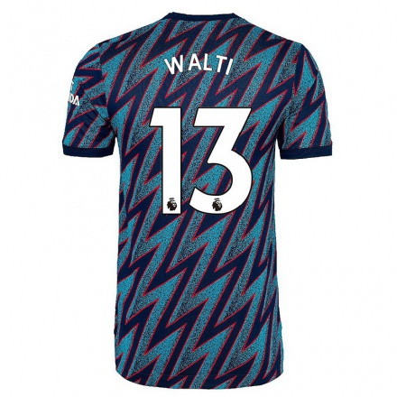 Enfant Football Maillot Lia Walti #13 Bleu Noir Tenues Third 2021/22 T-Shirt