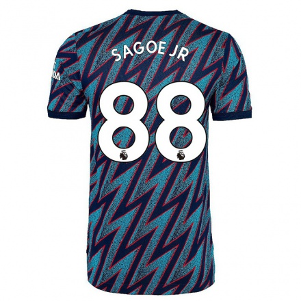 Enfant Football Maillot Charles Sagoe JR #88 Bleu Noir Tenues Third 2021/22 T-Shirt