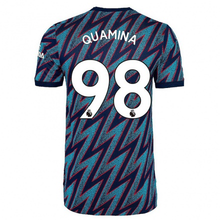Enfant Football Maillot Tino Quamina #98 Bleu Noir Tenues Third 2021/22 T-Shirt