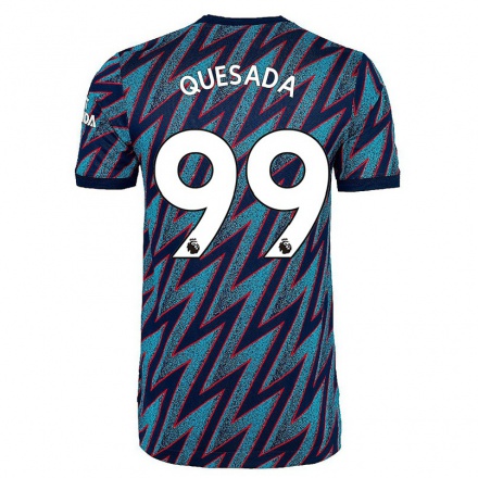 Enfant Football Maillot Kristopher Quesada #99 Bleu Noir Tenues Third 2021/22 T-Shirt