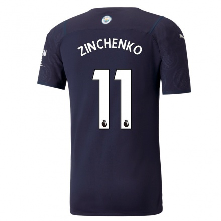 Enfant Football Maillot Oleksandr Zinchenko #11 Bleu Foncé Tenues Third 2021/22 T-Shirt