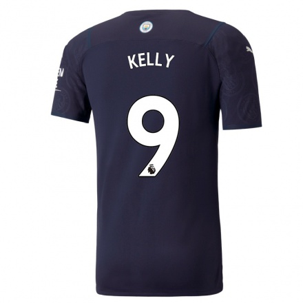 Enfant Football Maillot Chloe Kelly #9 Bleu Foncé Tenues Third 2021/22 T-Shirt