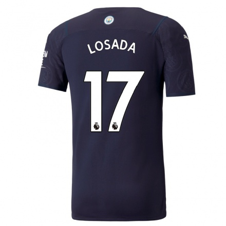 Enfant Football Maillot Vicky Losada #17 Bleu Foncé Tenues Third 2021/22 T-Shirt