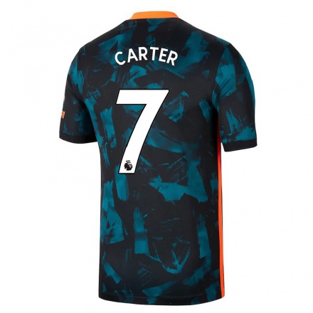 Enfant Football Maillot Jess Carter #7 Bleu Foncé Tenues Third 2021/22 T-Shirt