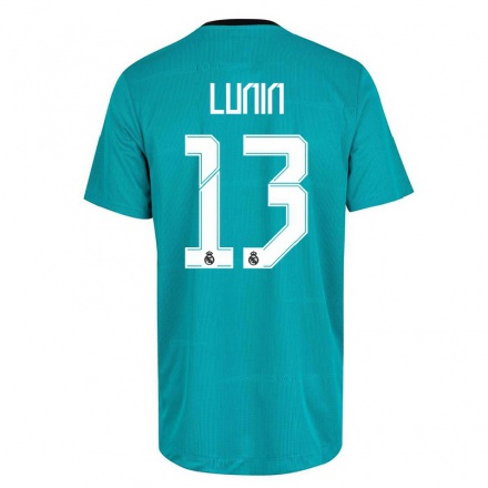 Enfant Football Maillot Andriy Lunin #13 Vert Clair Tenues Third 2021/22 T-Shirt