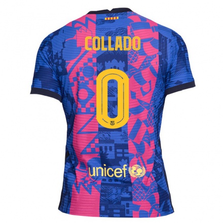 Enfant Football Maillot Alex Collado #0 Rose Bleue Tenues Third 2021/22 T-Shirt