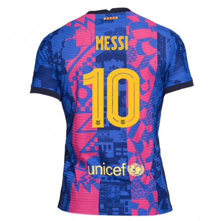 Enfant Football Maillot Lionel Messi #10 Rose Bleue Tenues Third 2021/22 T-Shirt