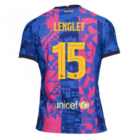 Enfant Football Maillot Clement Lenglet #15 Rose Bleue Tenues Third 2021/22 T-shirt