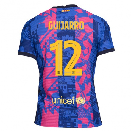 Enfant Football Maillot Patricia Guijarro #12 Rose Bleue Tenues Third 2021/22 T-shirt
