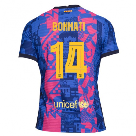 Enfant Football Maillot Aitana Bonmati #14 Rose Bleue Tenues Third 2021/22 T-shirt