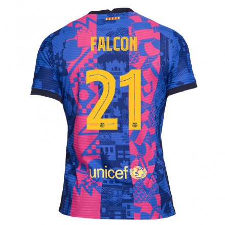 Enfant Football Maillot Andrea Falcon #21 Rose Bleue Tenues Third 2021/22 T-shirt