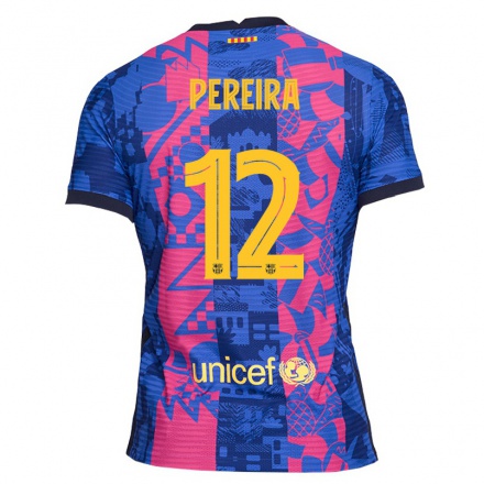 Enfant Football Maillot Matheus Pereira #12 Rose Bleue Tenues Third 2021/22 T-shirt