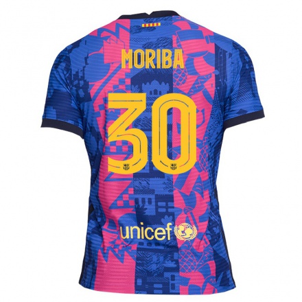 Enfant Football Maillot Ilaix Moriba #30 Rose Bleue Tenues Third 2021/22 T-shirt