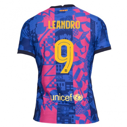 Enfant Football Maillot Bolmaro Leandro #9 Rose Bleue Tenues Third 2021/22 T-shirt
