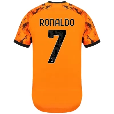 Enfant Football Maillot Cristiano Ronaldo #7 Tenues Troisième Orange 2020/21 Chemise