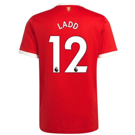 Homme Football Maillot Hayley Ladd #12 Rouge Tenues Domicile 2021/22 T-Shirt