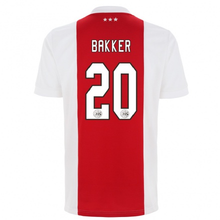Homme Football Maillot Eshly Bakker #20 Rouge Blanc Tenues Domicile 2021/22 T-shirt