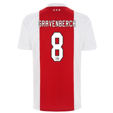 Homme Football Maillot Ryan Gravenberch #8 Rouge Blanc Tenues Domicile 2021/22 T-Shirt
