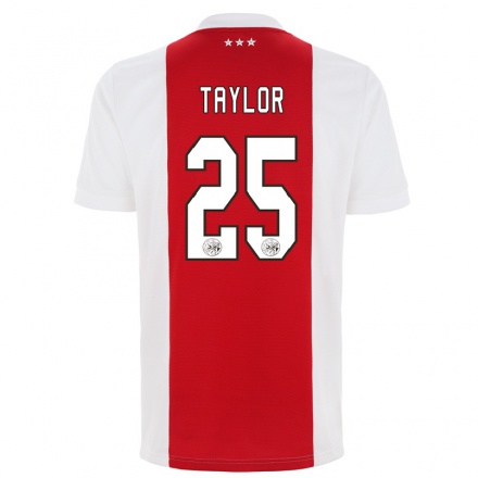 Homme Football Maillot Kenneth Taylor #25 Rouge Blanc Tenues Domicile 2021/22 T-Shirt