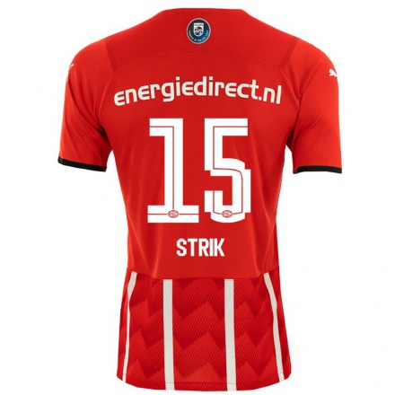 Homme Football Maillot Laura Strik #15 Rouge Tenues Domicile 2021/22 T-shirt