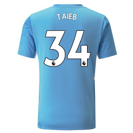 Homme Football Maillot Karima Benameur Taieb #34 Bleu Tenues Domicile 2021/22 T-Shirt