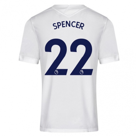 Homme Football Maillot Rebecca Spencer #22 Blanche Tenues Domicile 2021/22 T-shirt