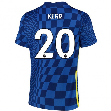 Homme Football Maillot Sam Kerr #20 Bleu Foncé Tenues Domicile 2021/22 T-Shirt