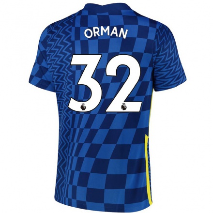 Homme Football Maillot Emily Orman #32 Bleu Foncé Tenues Domicile 2021/22 T-Shirt