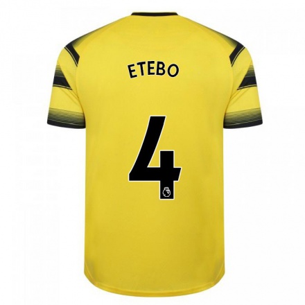 Homme Football Maillot Peter Etebo #4 Jaune Noir Tenues Domicile 2021/22 T-shirt