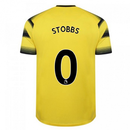 Homme Football Maillot Amber Stobbs #0 Jaune Noir Tenues Domicile 2021/22 T-shirt