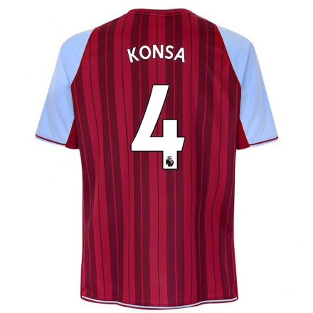 Homme Football Maillot Ezri Konsa #4 Bordeaux Tenues Domicile 2021/22 T-Shirt