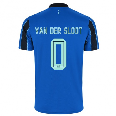 Homme Football Maillot Steven van der Sloot #0 Bleu Noir Tenues Extérieur 2021/22 T-Shirt