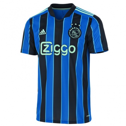 Homme Football Maillot Lars Middelwijk #0 Bleu Noir Tenues Extérieur 2021/22 T-shirt