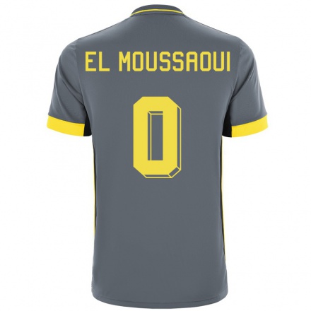 Homme Football Maillot Ilyas el Moussaoui #0 Gris Noir Tenues Extérieur 2021/22 T-Shirt