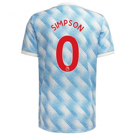 Homme Football Maillot Jessica Simpson #0 Bleu Blanc Tenues Extérieur 2021/22 T-Shirt