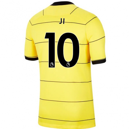 Homme Football Maillot Ji So-yun #10 Jaune Tenues Extérieur 2021/22 T-shirt